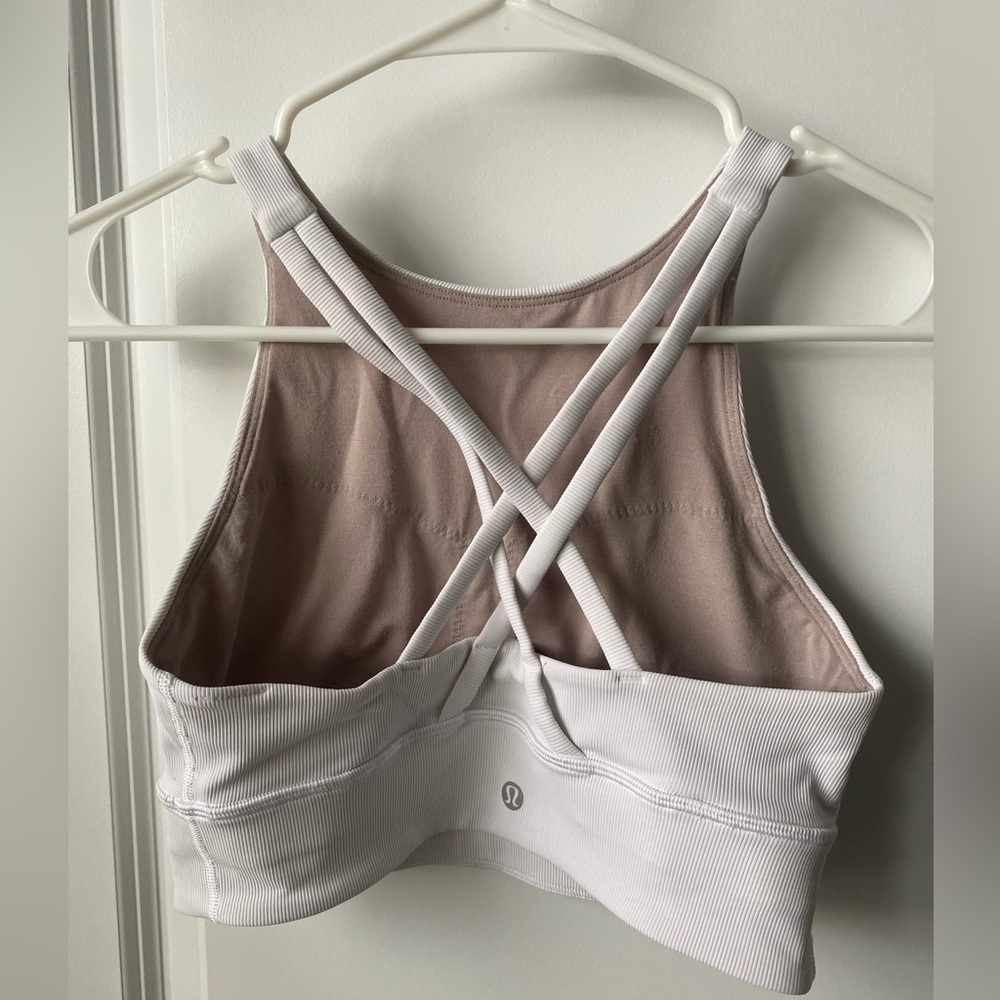 lululemon athletica White and Pink Crop Top